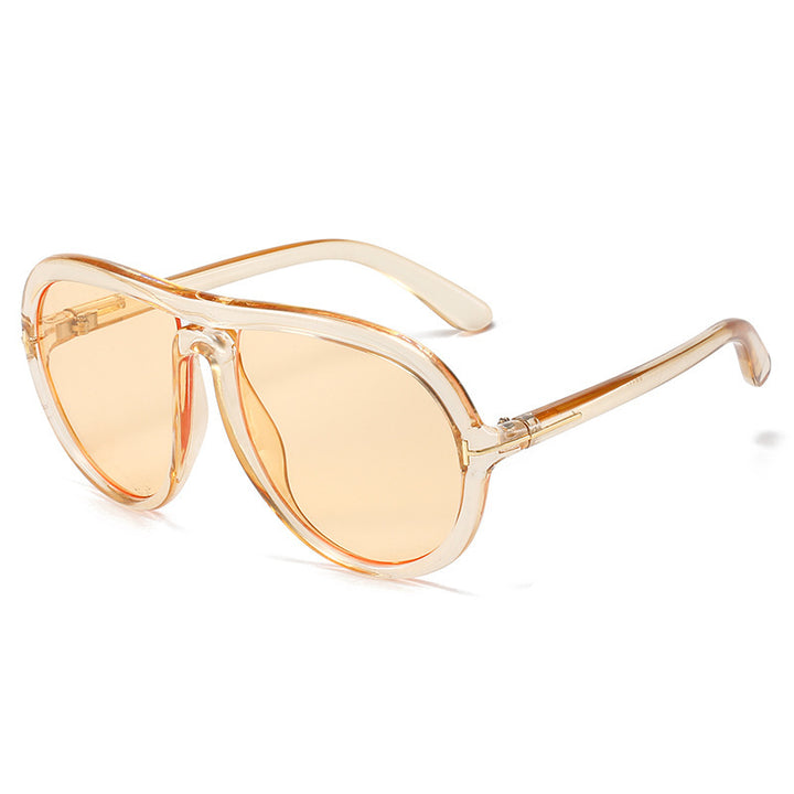Oversized Fashionable Transparent Pink Sunglasses Kalsten