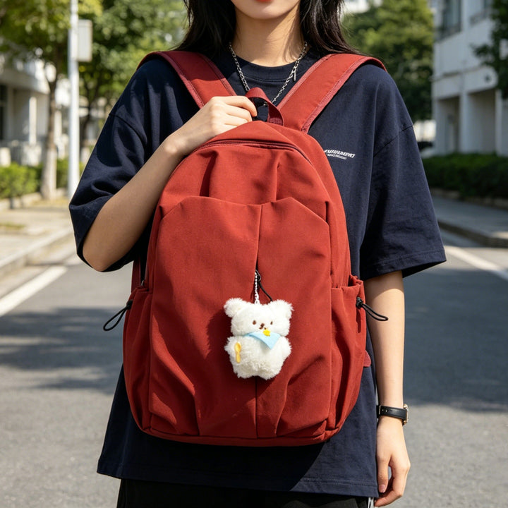 Backpack with High-Quality Craftsmanship and Cute Teddy Pendant Kalsten