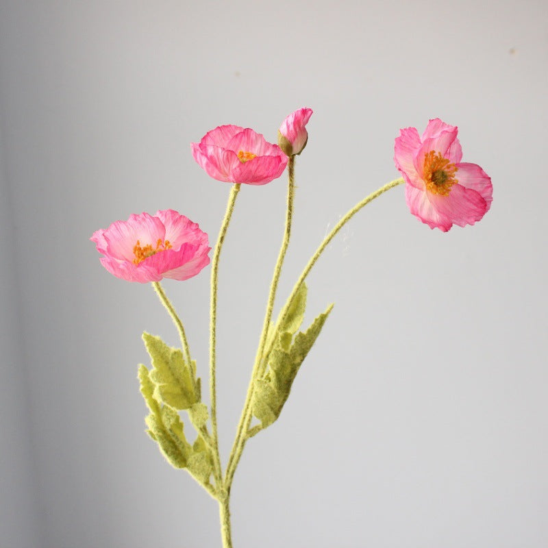 Lifelike Poppy Flower Stem