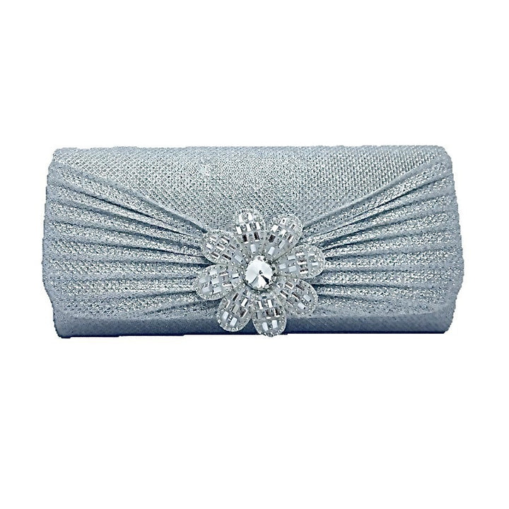 Decorative Rhinestone Flower Evening Clutch
