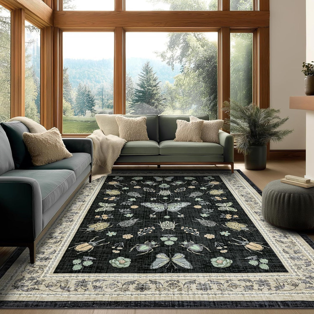 Decorative Floral Pattern Area Rug Kalsten