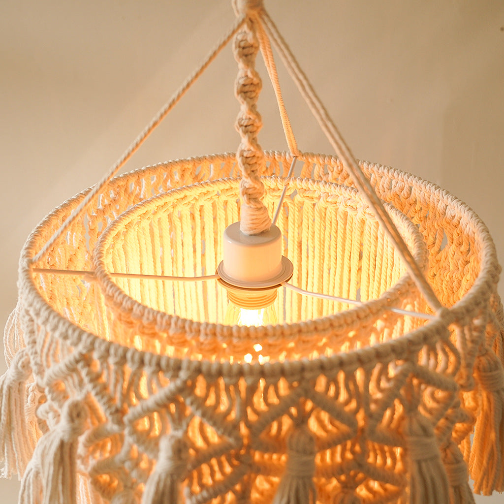 Macrame Hanging Decorative Light Fixture Kalsten
