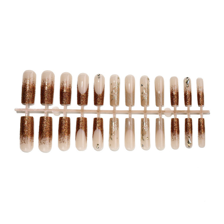 Glamorous artificial nail set with glitter and elegant embellishments Kalsten