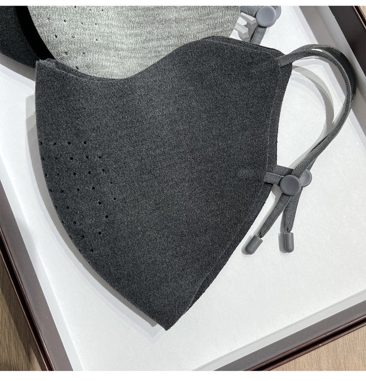Sueded Reusable Face Mask with Breathable Perforation & Adjustable Ear Loops Kalsten