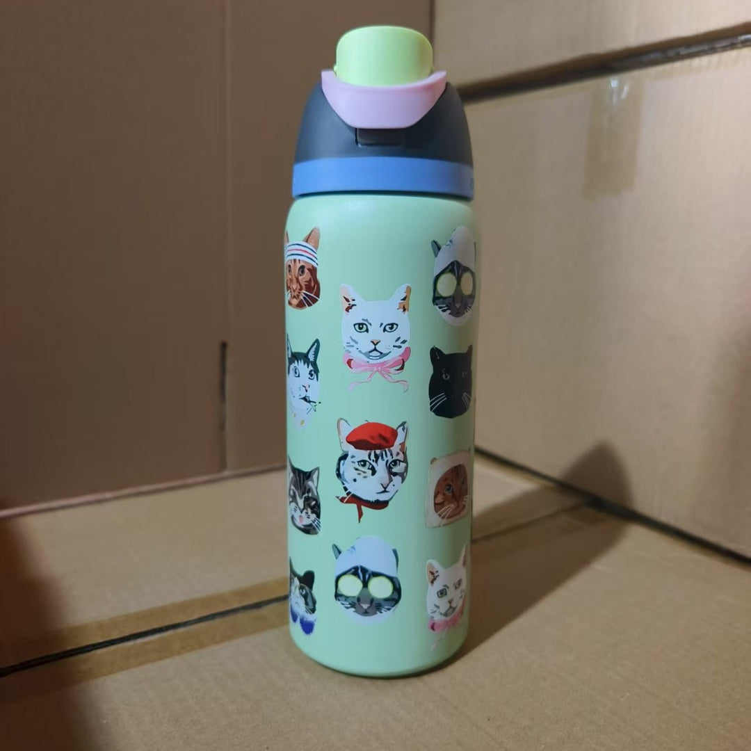 Insulated Stainless Steel Vacuum Water Bottle With One-Touch Flip Lid And Leakproof Safety Lock