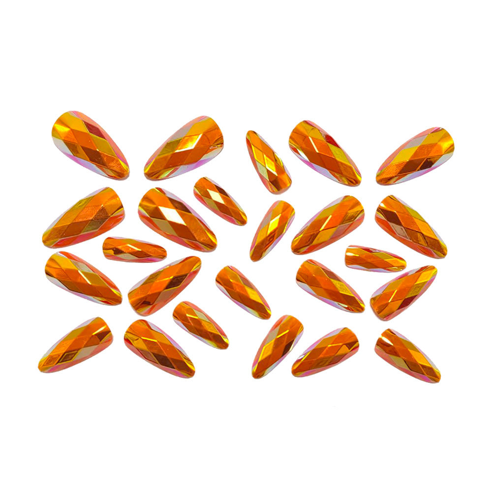 Glamorous artificial nails with faceted effects Kalsten