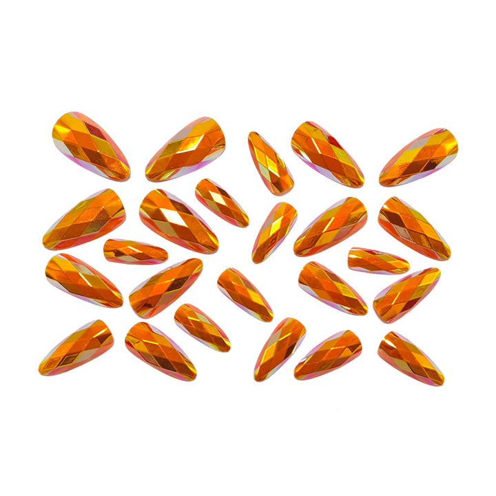 Glamorous artificial nails with faceted effects Kalsten