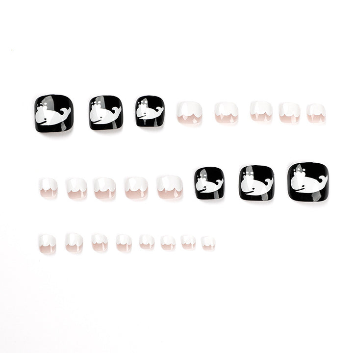 Artful toenail art with a moody whale motif Kalsten