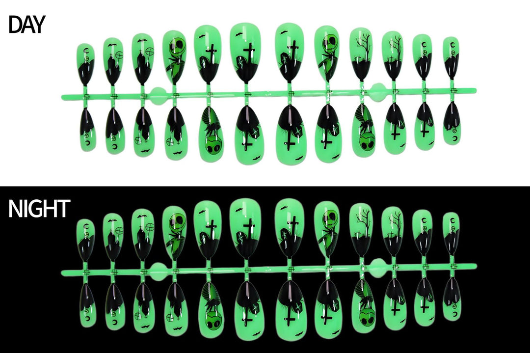 Halloween Artificial Nail Set with Creative Spooky Designs Kalsten