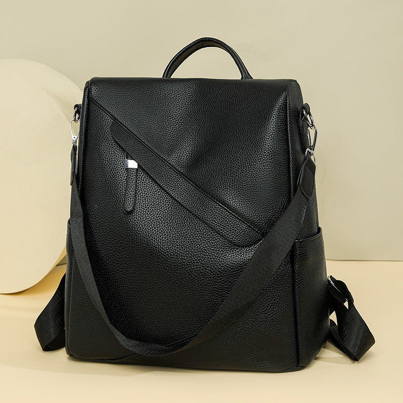 Chic Textured Leather Backpack Kalsten