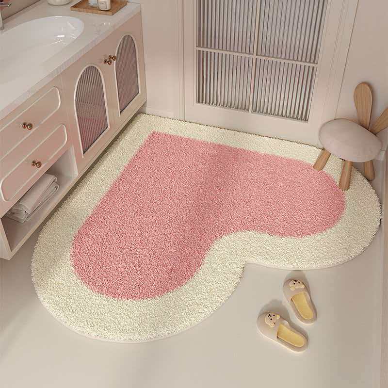 Heart-Shaped Soft Bathroom Mat