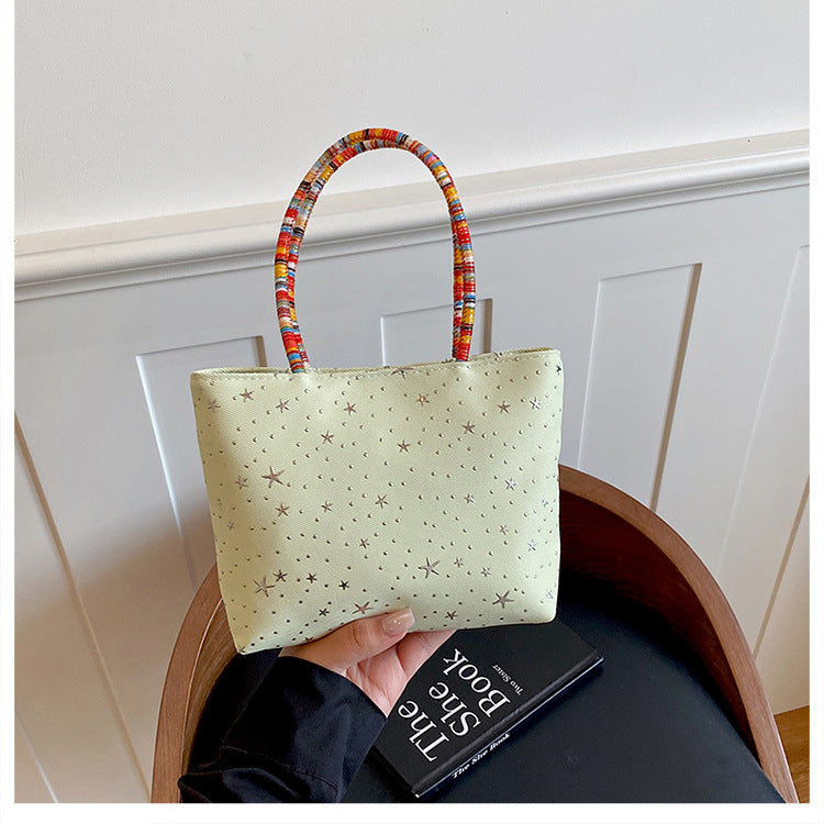 Star-Patterned Casual Tote Bag