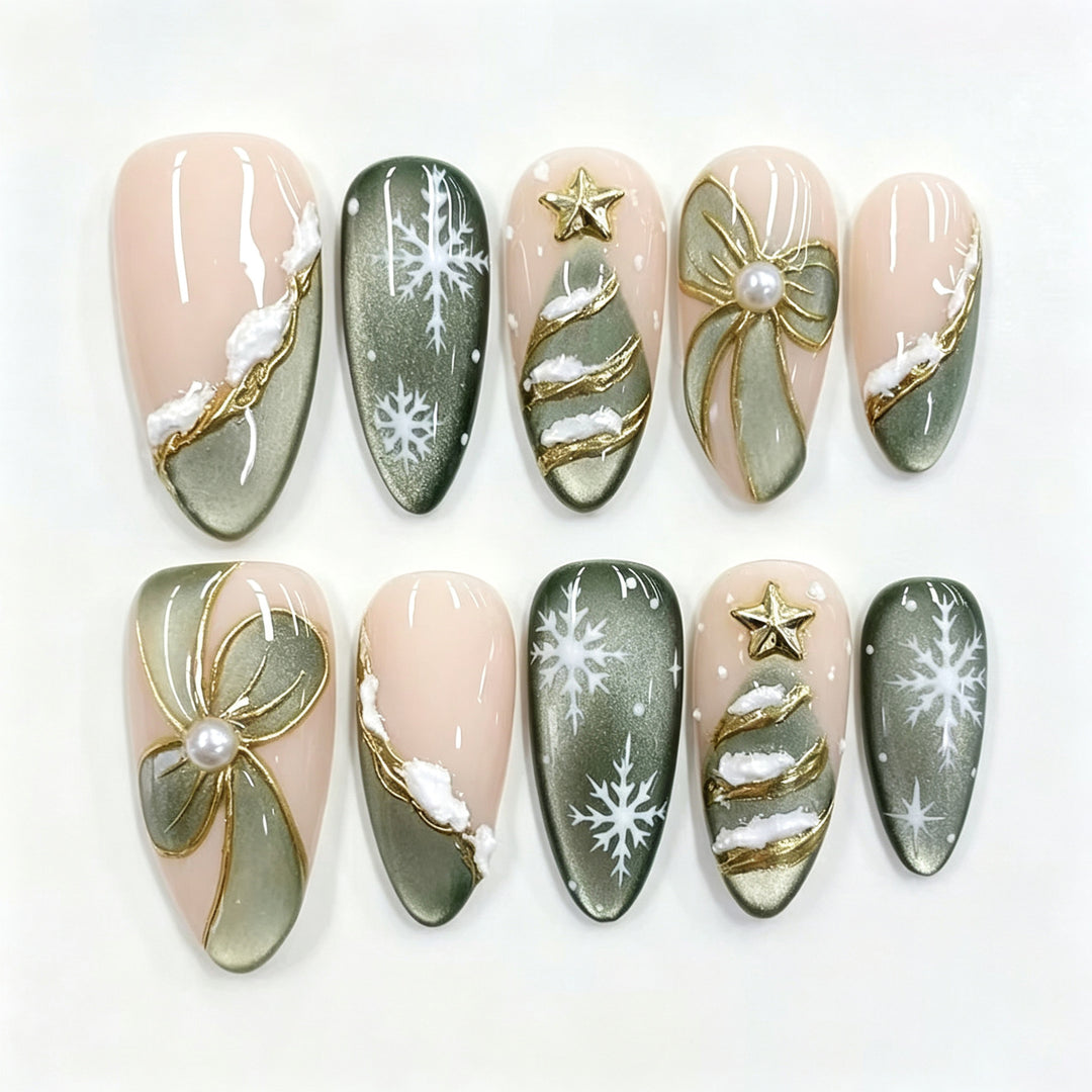 Festive Decorative Press-On Nail Art Set Kalsten