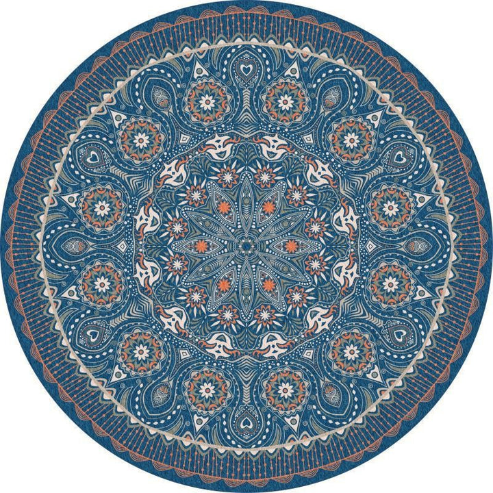 Round Geometric Pattern Area Rug