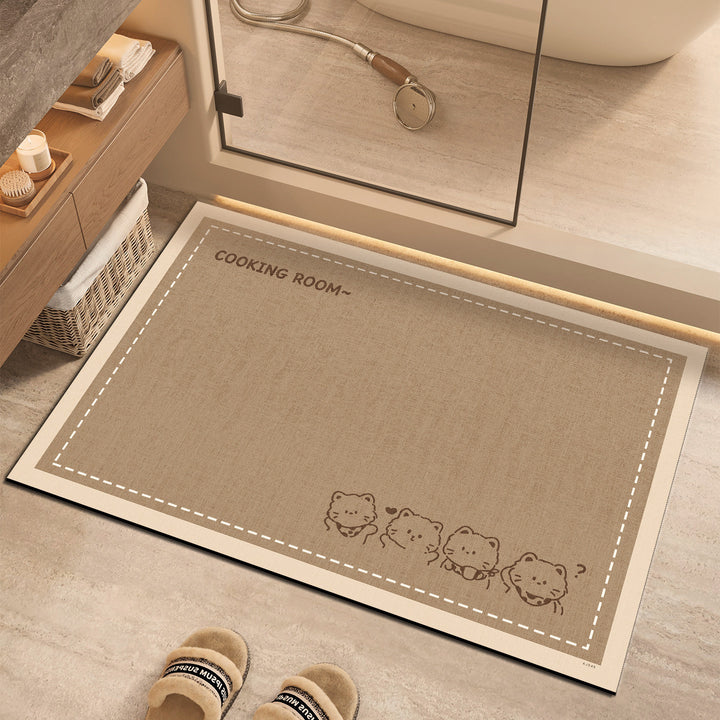 Cute Family Themed Decorative Bath Mat