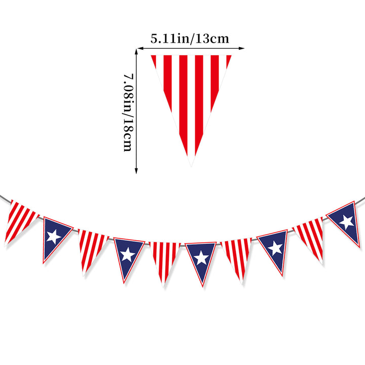 Unisex decorative pennant chain made of weatherproof polyester with star-and-stripe motif and robust attachment tape Kalsten