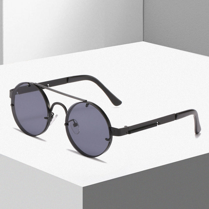 Women's round designer sunglasses with innovative metal frame and protective lenses Kalsten