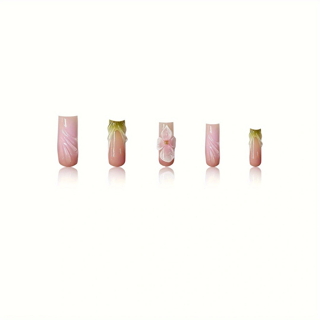 Artistic Floral Acrylic Nail Design Kalsten