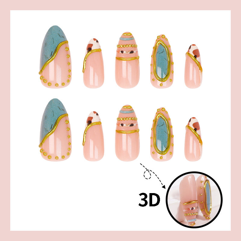 Artificial nail set with luxurious decorative elements and elegant designs Kalsten