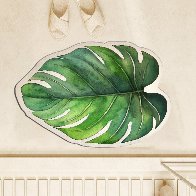 Tropical Leaf Shaped Bath Mat