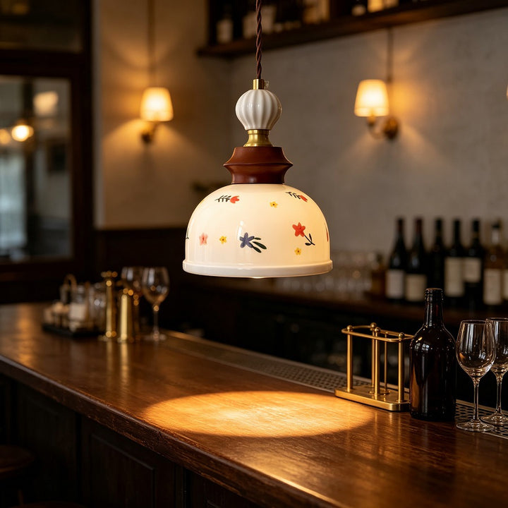 Floral Glass Pendant Light