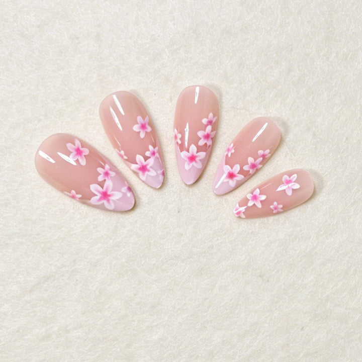 Floral Accent Stiletto Nail Art Set Kalsten