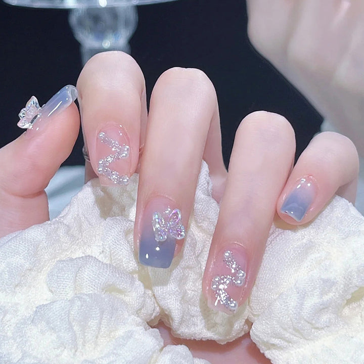Press-On Nail Design Set with Artistic Holographic Elements Kalsten