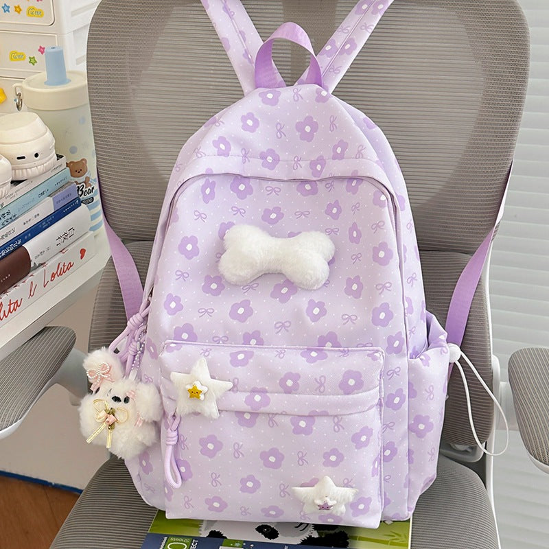 Floral-Embellished Patterned Backpack Kalsten