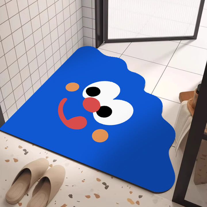 Playful Cartoon-Themed Bath Mat