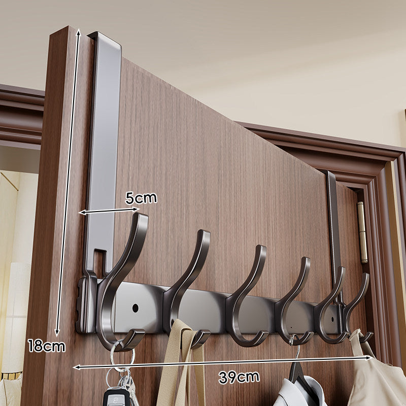 Over-Door Heavy-Duty Metal Coat & Accessory Hook Rack with Tall Hanger