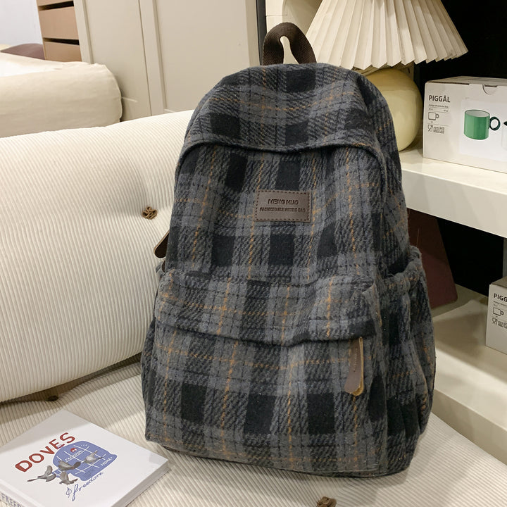Cozy Plaid Backpack Kalsten