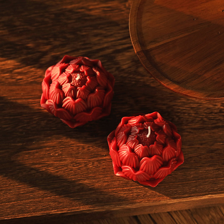Handcrafted Sculptural Petal Lotus Tabletop Candle