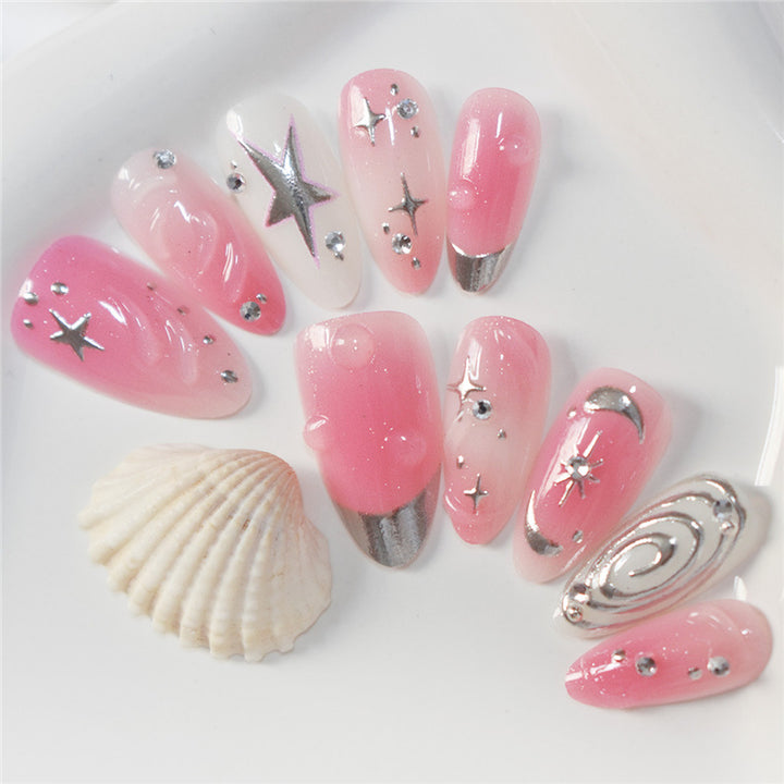 Decorative Star and Swirl Nail Art Kalsten