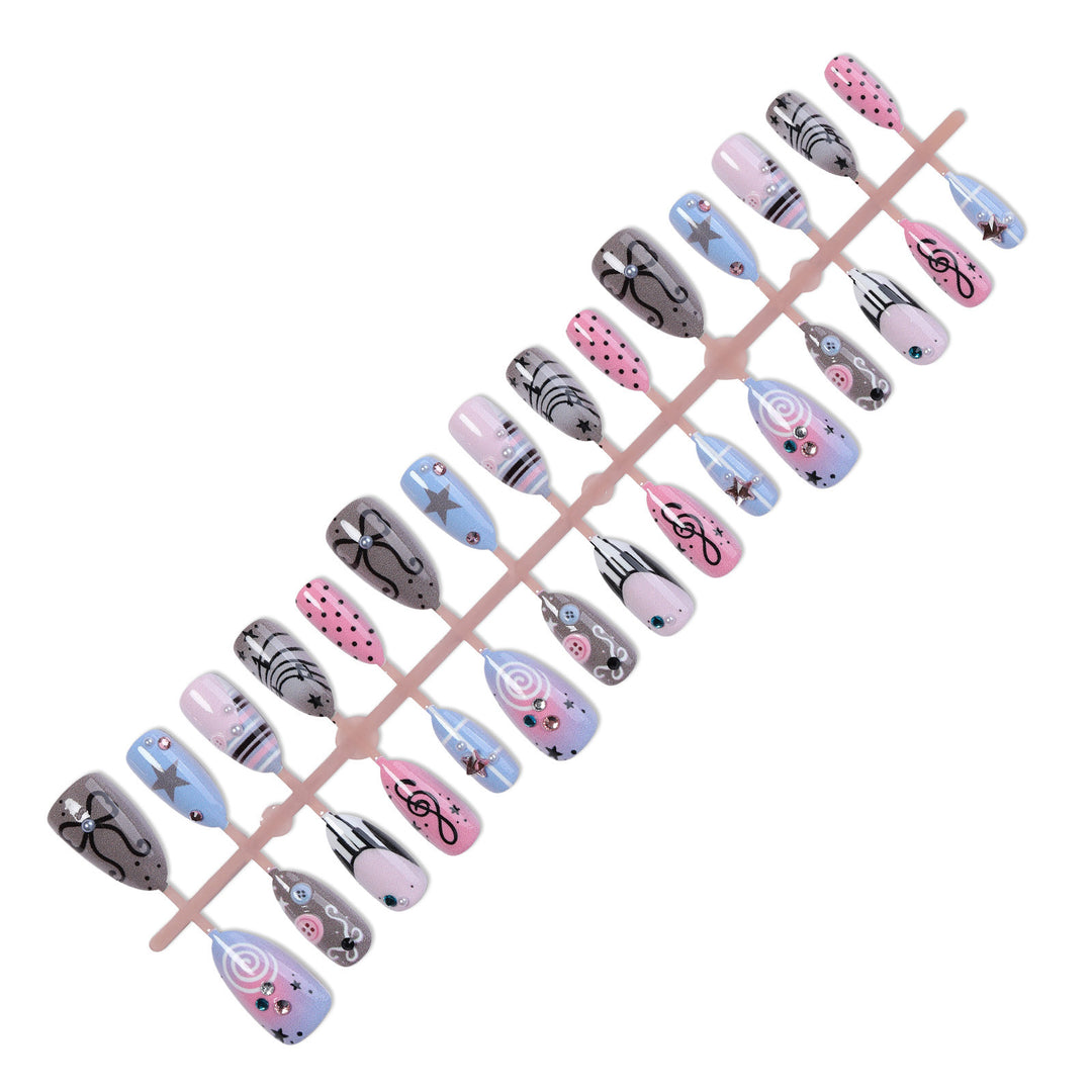 Artificial nail set with musical design Kalsten