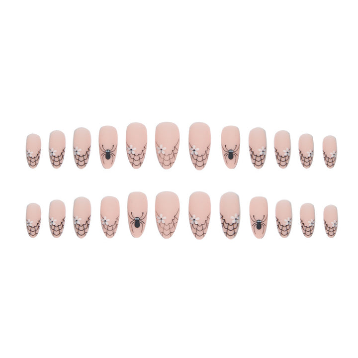 Creative artificial nails with spider web design Kalsten