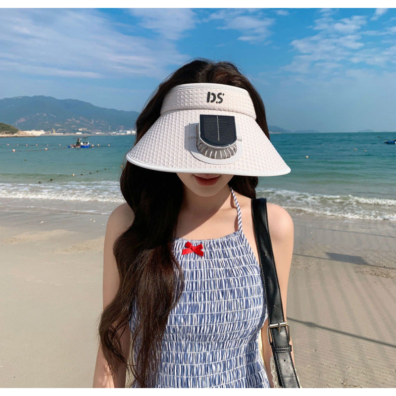adjustable sun visor with integrated mini fan and UV protection Kalsten