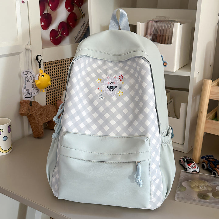 Cute Decorative Checked Pattern Backpack Kalsten