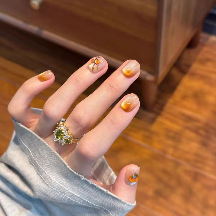 Artistic Floral Press-On Nail Design Kalsten