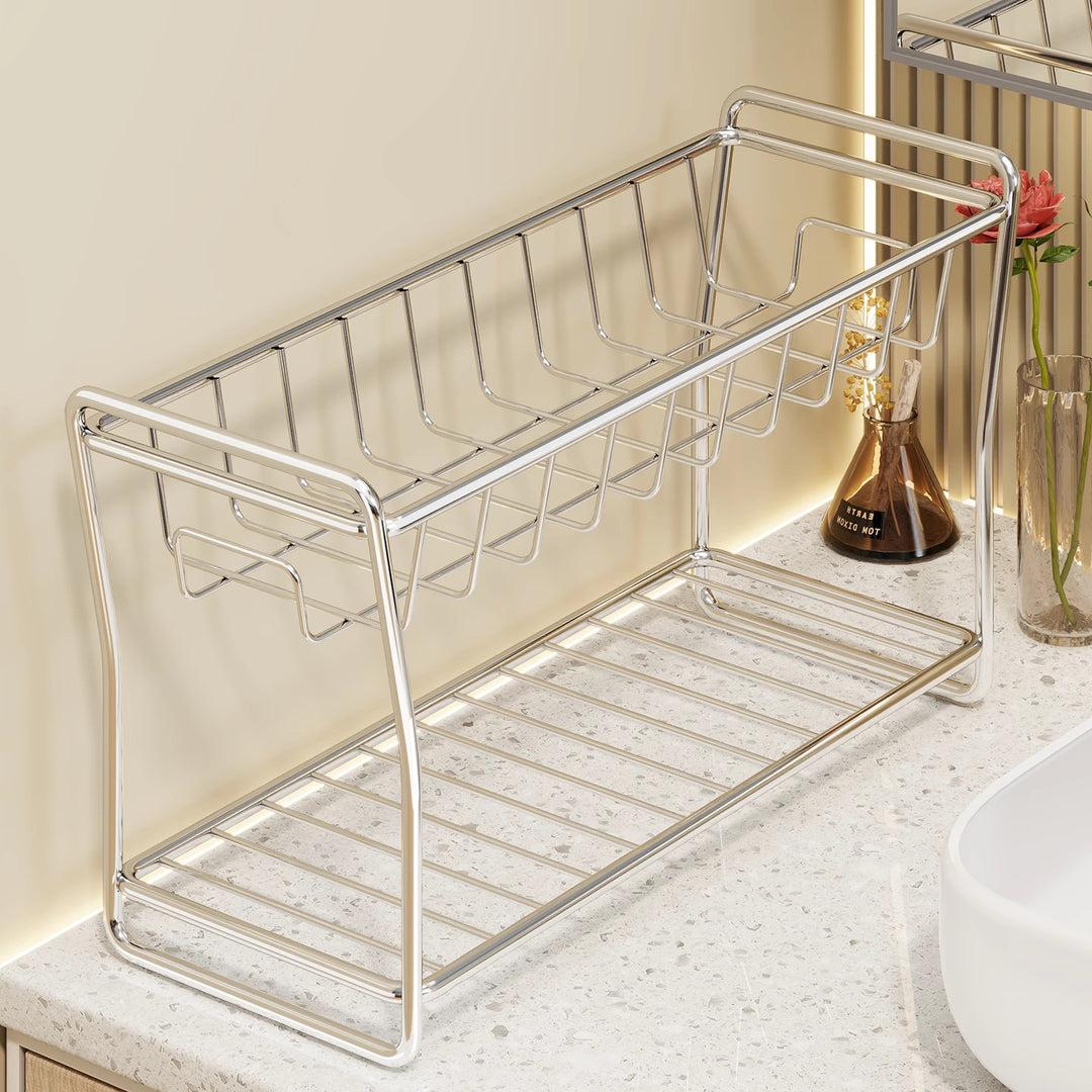 Square Metal Wire Vanity Organizer with Elevated Legs