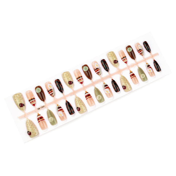 Artistic Hand-Painted Press-On Nail Art Kalsten