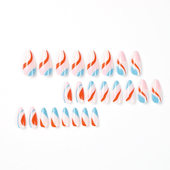 Creative Nail Art with Wave Pattern Kalsten
