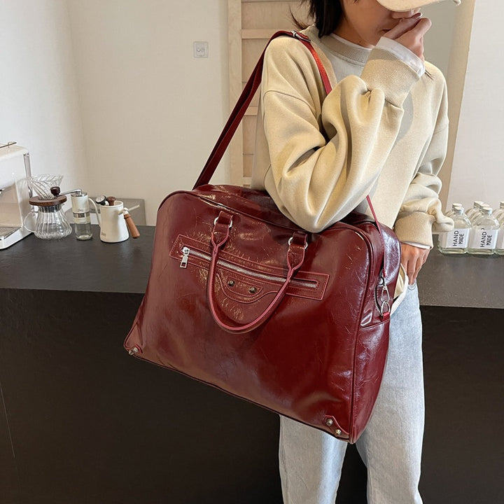 Luxurious Vintage-Inspired Leather Duffel Bag Kalsten