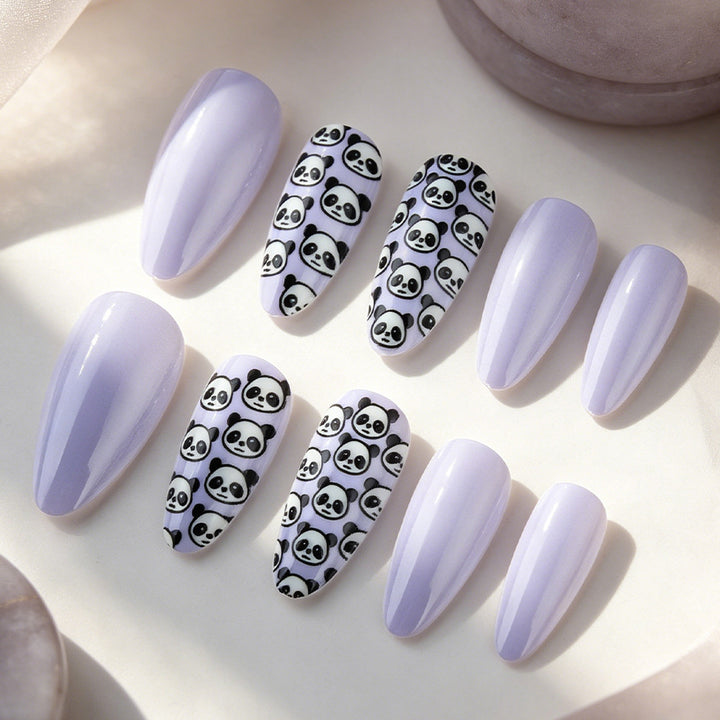 Artistic Panda-Themed Press-On Nail Set Kalsten