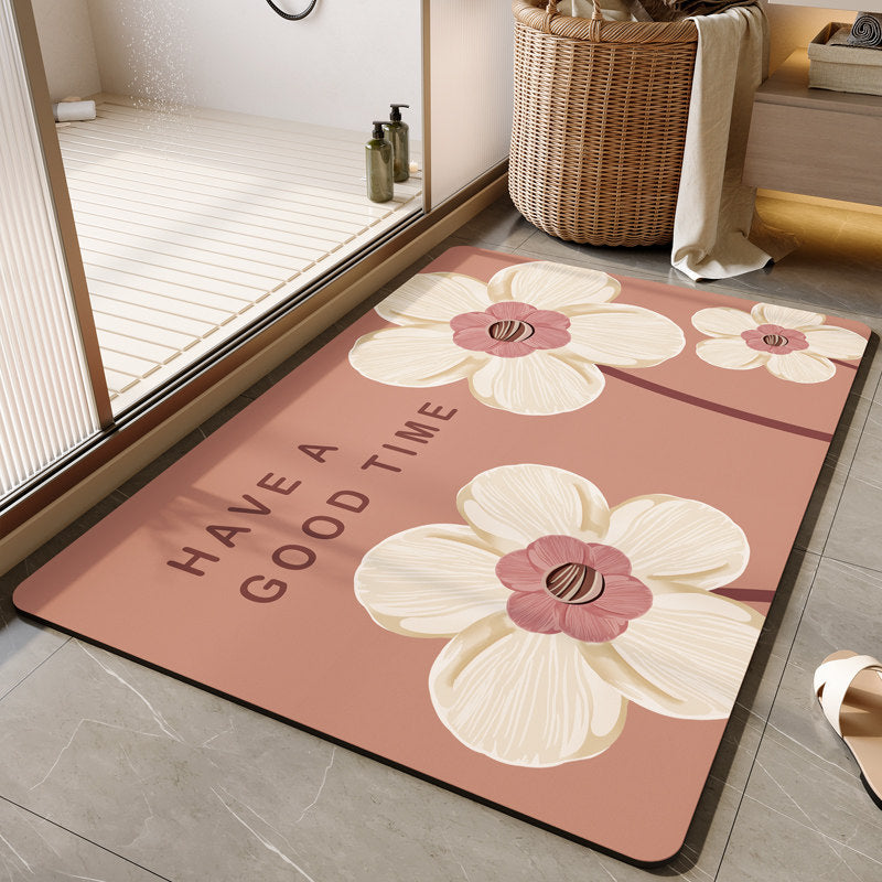 Floral-Themed Soft Bathroom Mat Kalsten