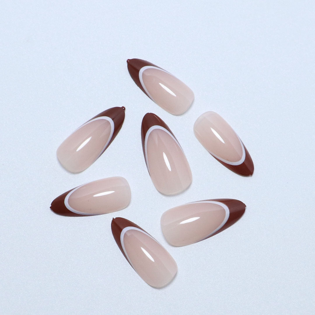 Artistic French Tip Press-On Nails Kalsten