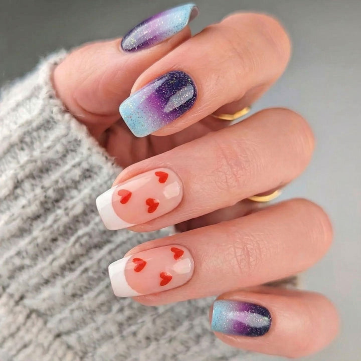 Nail Art Set with Romantic Heart Design Kalsten