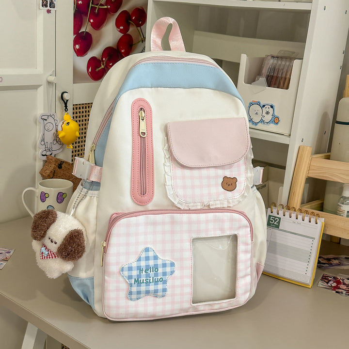 Stylish Gingham Print Backpack Kalsten