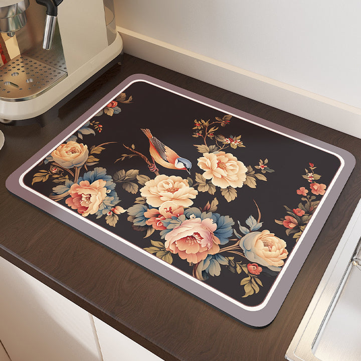 Vintage Floral Design Kitchen Comfort Mat Kalsten