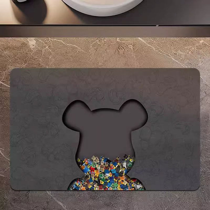 Playful Bear-Themed Bathroom Mat Kalsten