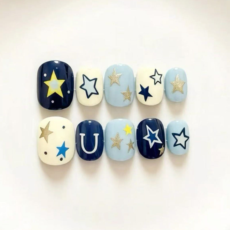 Artistic Cat-Themed Press-On Nail Art Set Kalsten